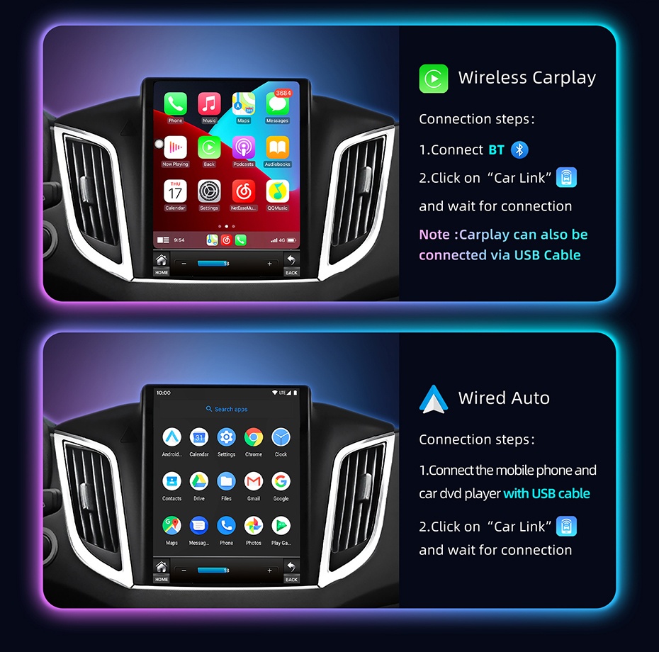 CarPlay si Android Auto Wireless